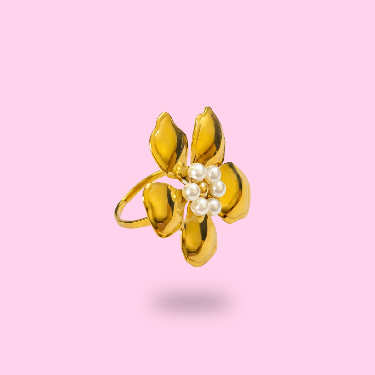 Bague Fleur perlée
