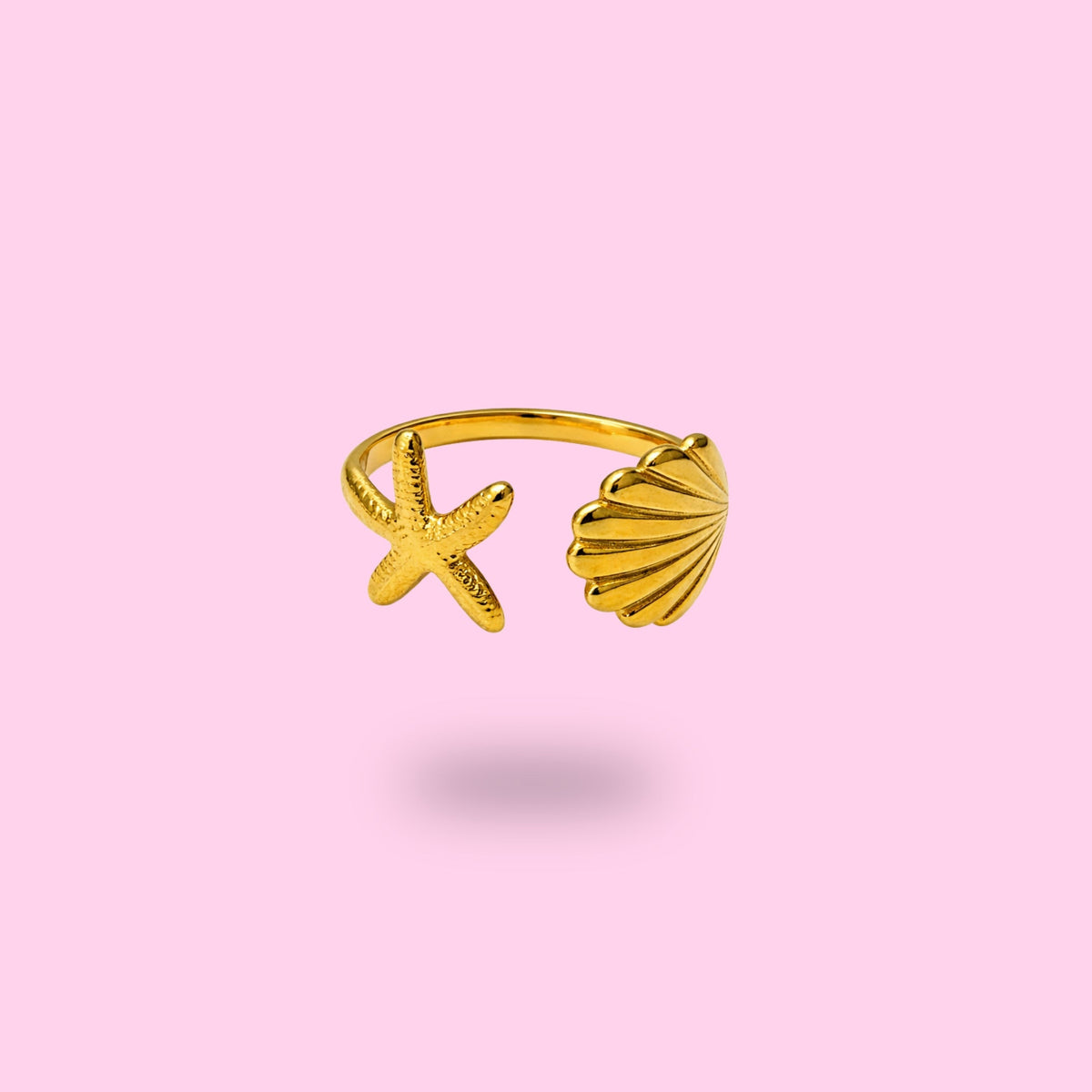 Bague Étoile de Mer et Coquillage