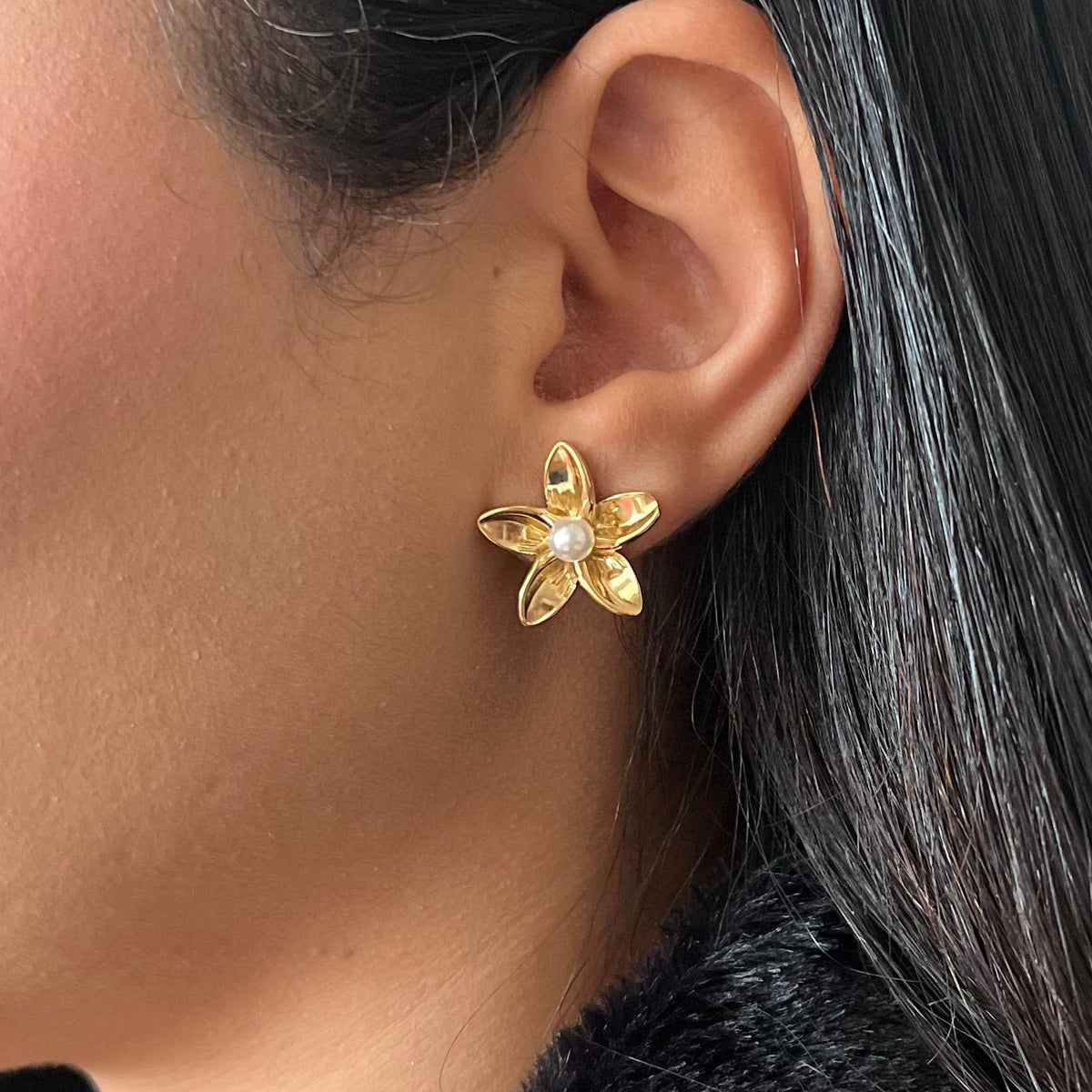 Boucles_doreille_fleur_perle_acier_inoxydable_femme_fille_maroc