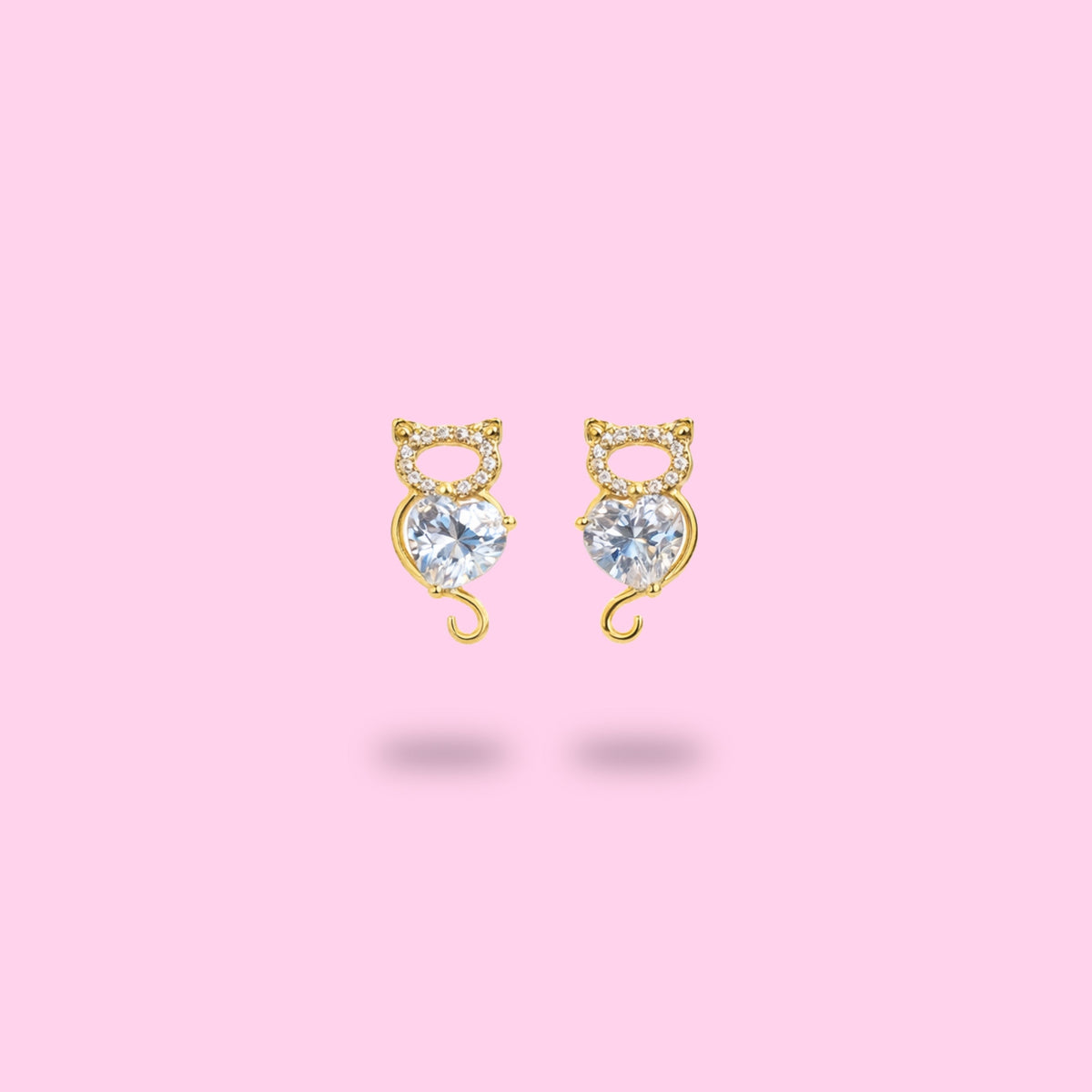 boucles d’oreilles chat acier inoxydable