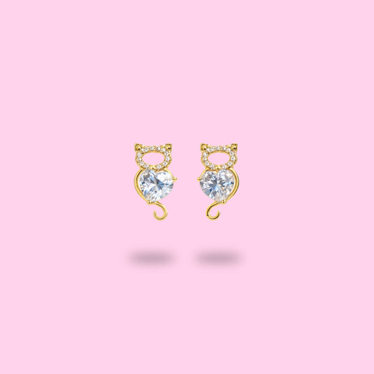 boucles d’oreilles chat acier inoxydable