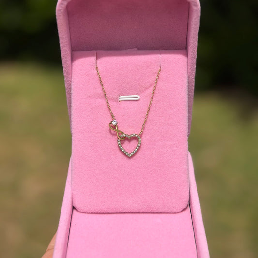 Collier Infinity Heart femme avec pendentif cœur infini idée cadeau femme