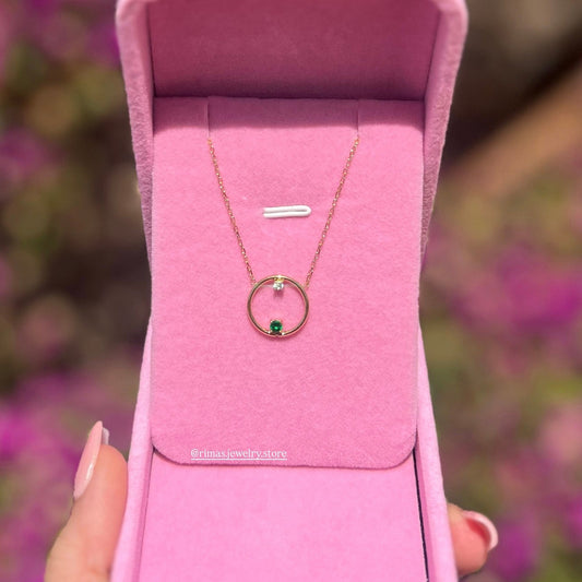 Collier Émeraude Pure en acier inoxydable doré – bijou femme élégant-cadeau pour femme