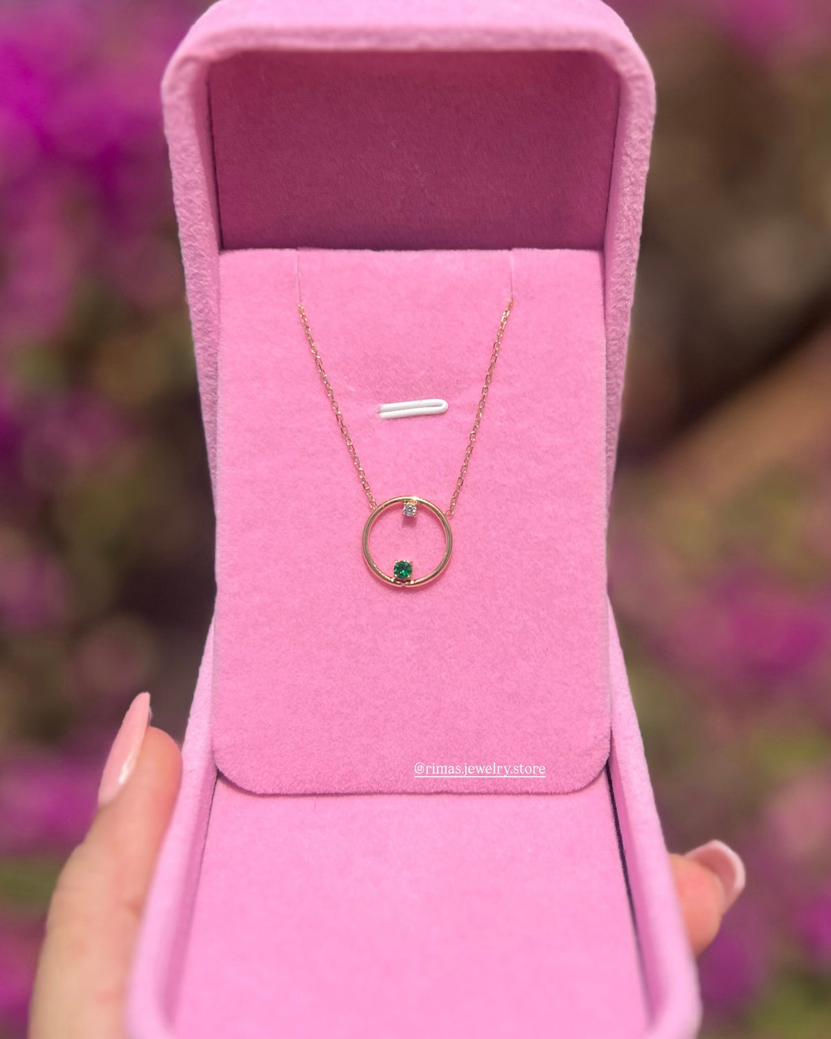 Collier Émeraude Pure en acier inoxydable doré – accessoire femme -cadeau pour femme